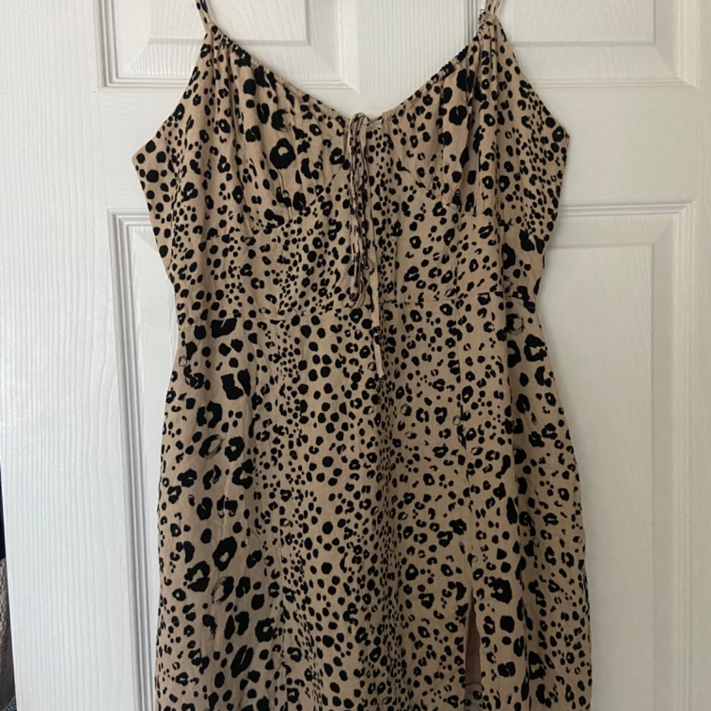 Bailey Rose Cheetah Print Mini Dress dolls kill size M Small mob wife sexy ๐ - Picture 2 of 7